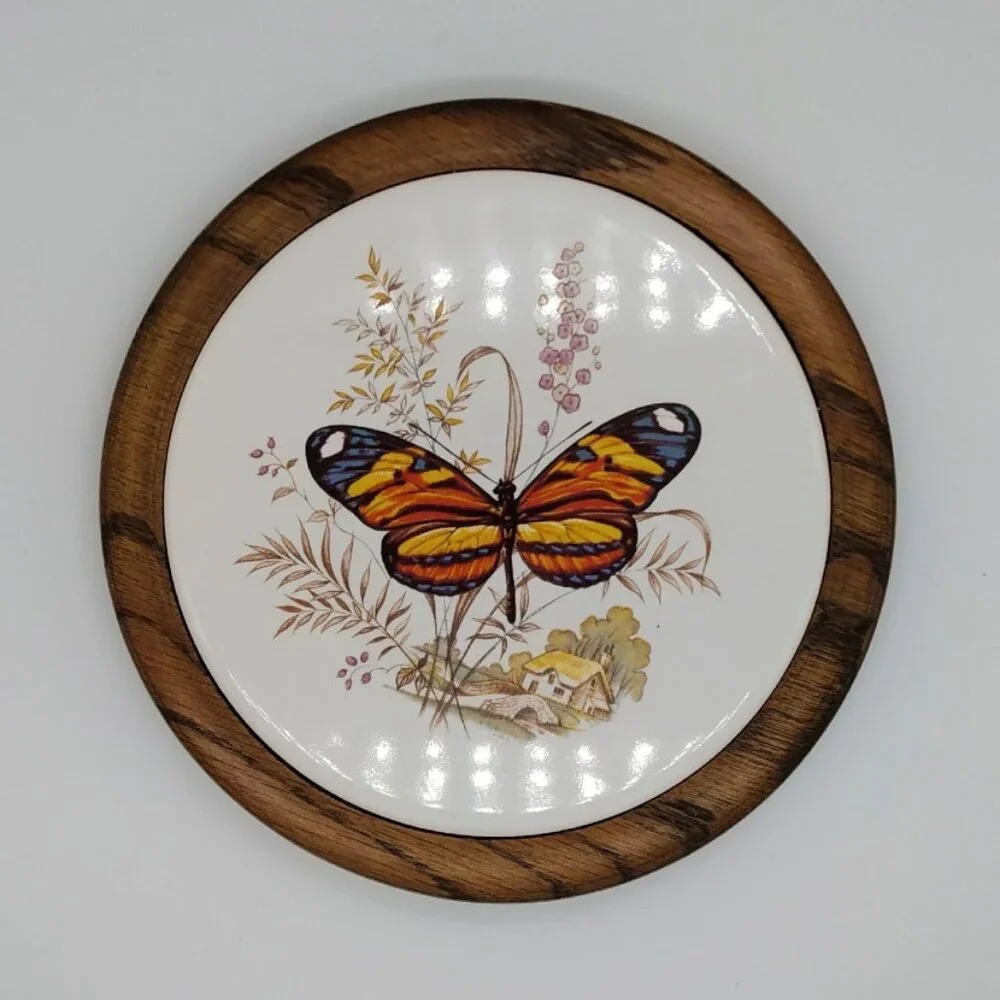 Heirloom Oak by Didware Vintage Oak Wood and Tile Trivet 7.25